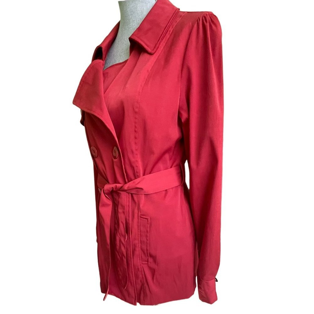 Vertigo Paris Double Breasted Red Trench Coat Lined Women's Size M - Picture 5 of 9